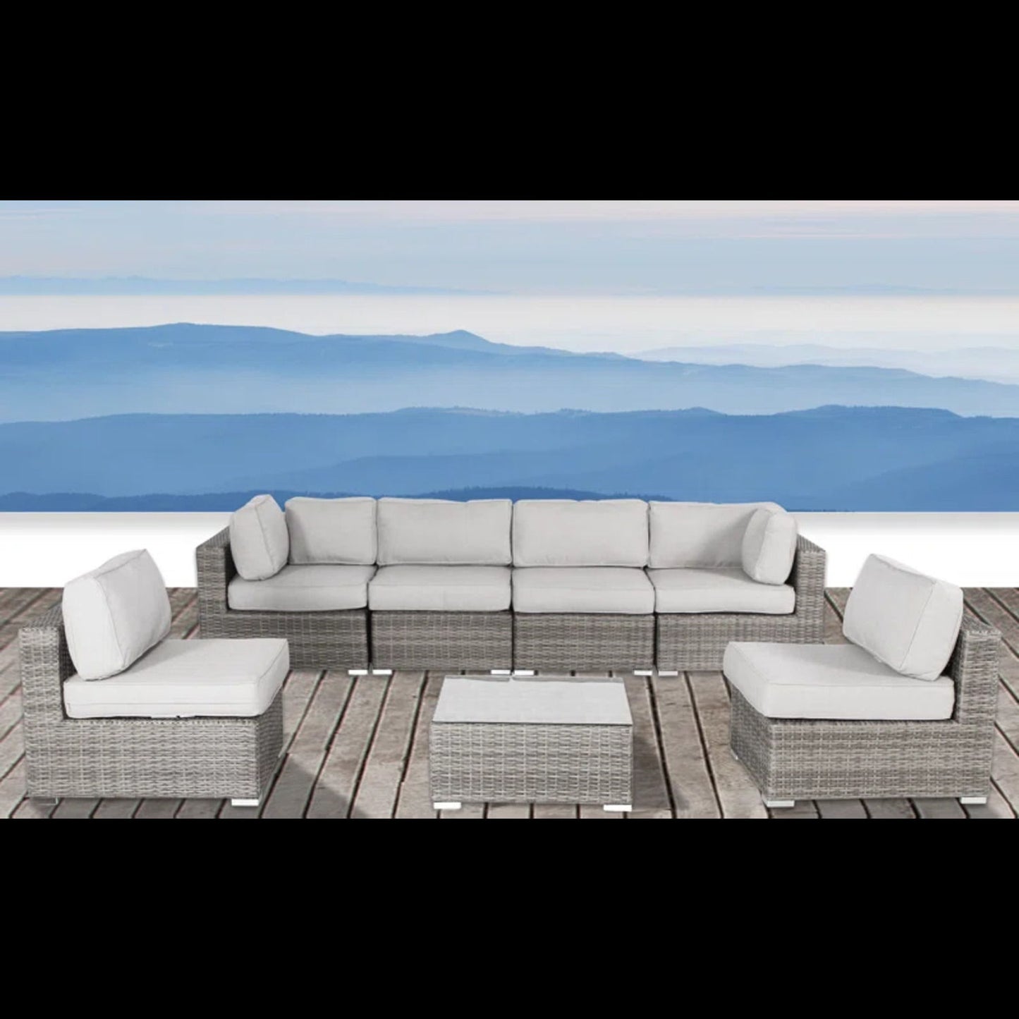 Outdoor Wicker Seating Group With Cushions
