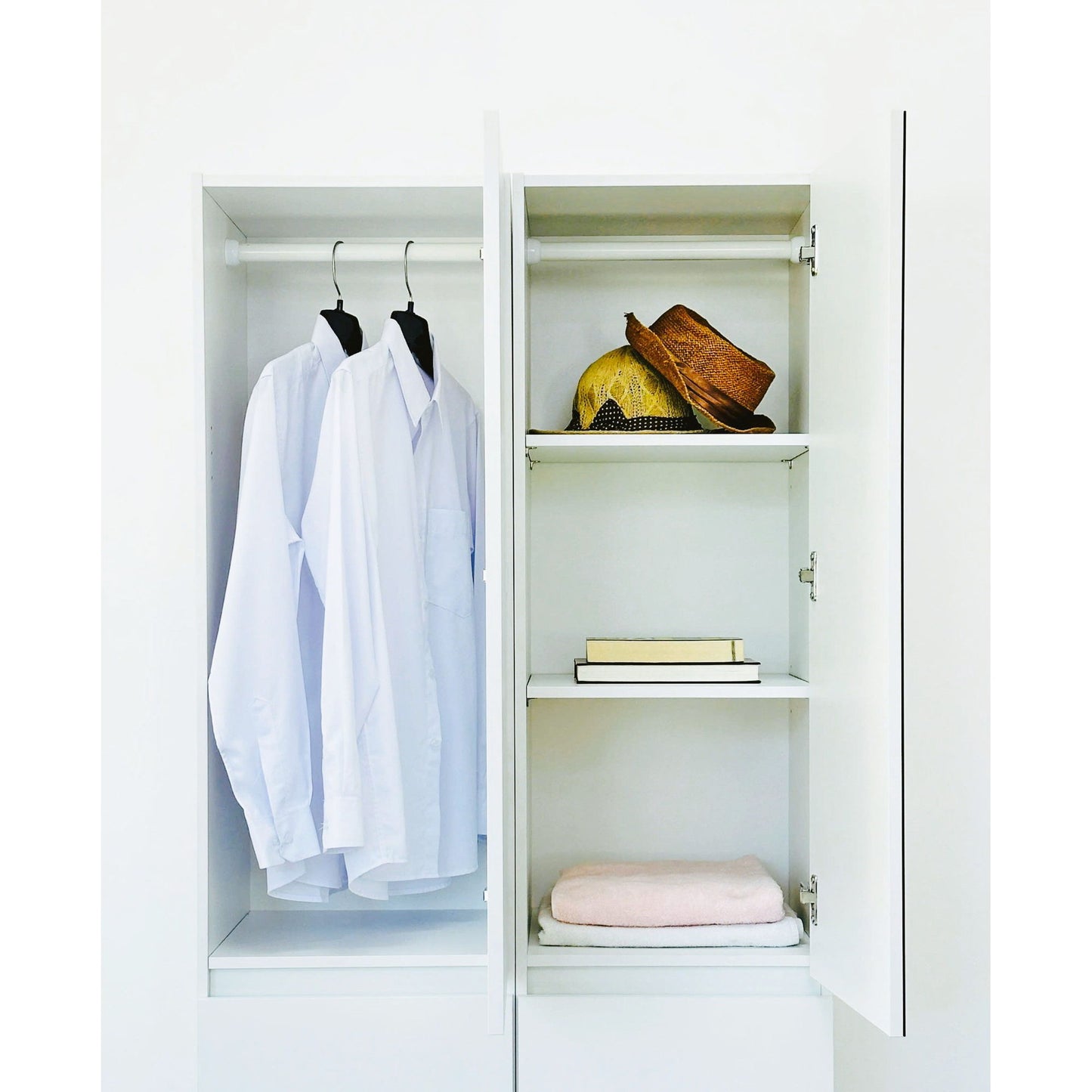 Elise - Slim Modular Closet Cabinet With Drawers - White