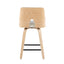 Stella - Contemporary Fixed Height Counter Stool With Swivel Square Footrest (Set of 2)