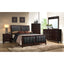California King Upholstered Panel Bed With Headboard And Footboard - Cappuccino