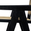Modern Minimalist Bar Stool With Cane Seat - Black / Natural