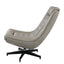 Piran - Twilight Top Grain Leather Accent Chair And Ottoman With Swivel - Gray