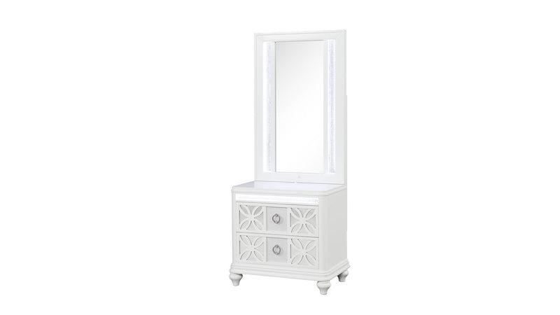 Abigale - Nightstand Top Mirror With LED Lighting (Only Mirror Top) - White
