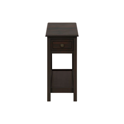 Accent End Table, 2 Tier, Storage Drawer, Transitional - Walnut