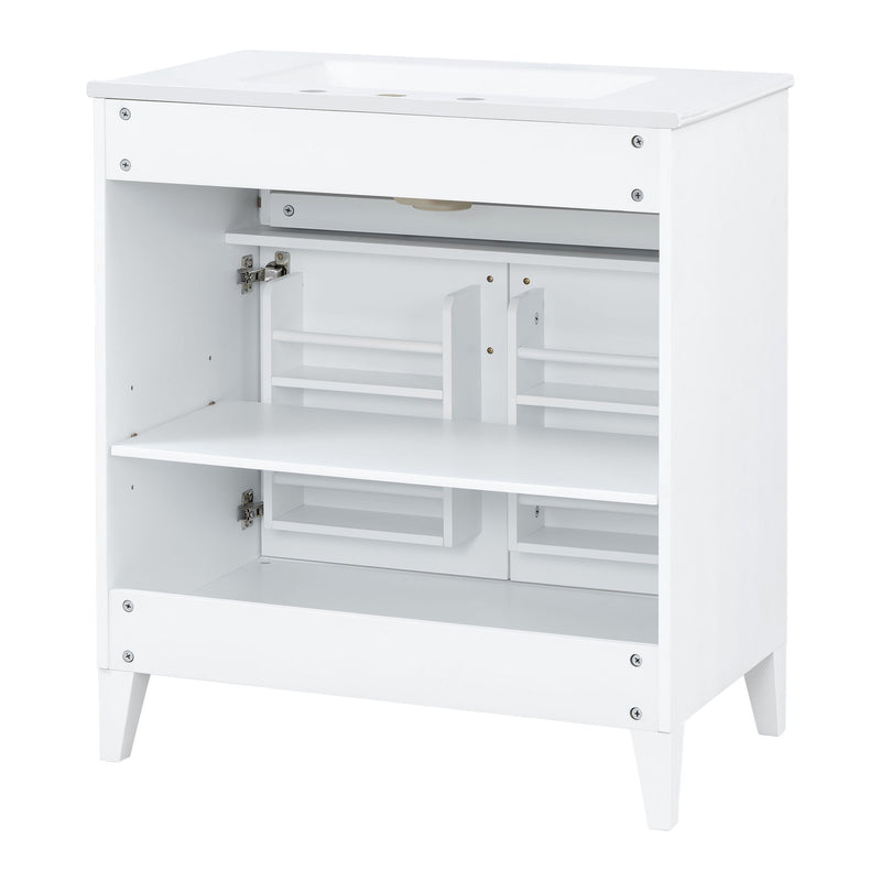 Bathroom Vanity With Sink Top, Adjustable Shelf, Door Organizers