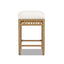 Lucia - Backless Upholstered Counter Stool With Frame - Ivory White