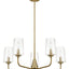 Dazzle - 5 Lights Chandelier With Clear Seeded Satin - Antique Brass / Clear / Gold