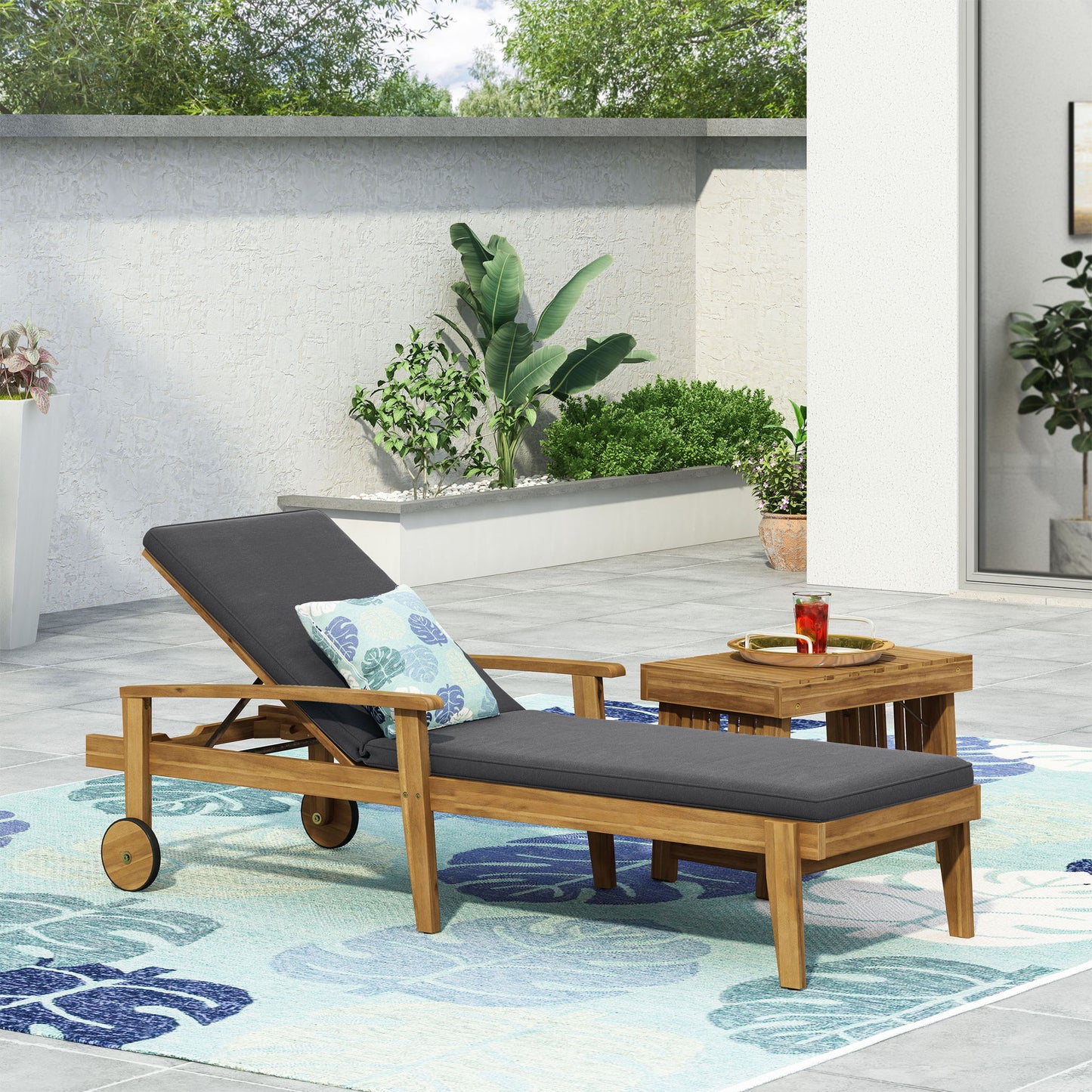 Jason - Chaise Lounge Adjustable Acacia Wood Outdoor Furniture