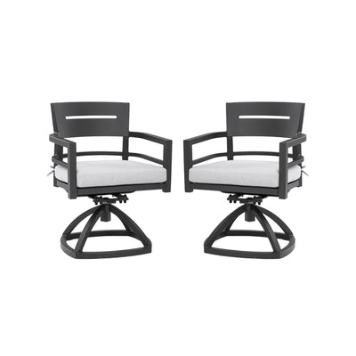 Outdoor Patio Swivel Rocker With Outdoor Grade Sunbrella Fabric Cushions (Set of 2) - Ember Black