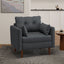 Enchantica - Upholstered Fabric Club Chair With Button Tufted And 2 Accent Pillows