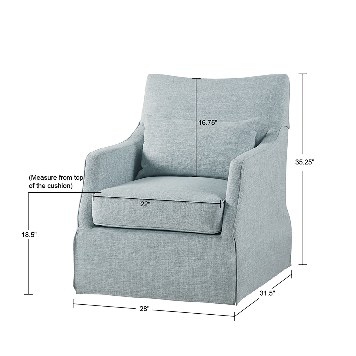 Traditional Design London Skirted Swivel Chair