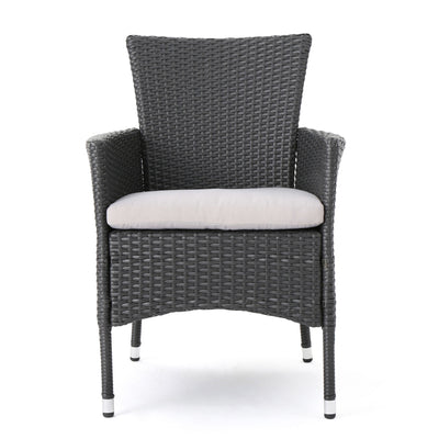Dimensional Outdoor Dining Chair With Cushion Seat And Iron Frame (Set of 2)