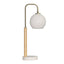 Bedside Table Lamp With Globe Lampshade - White