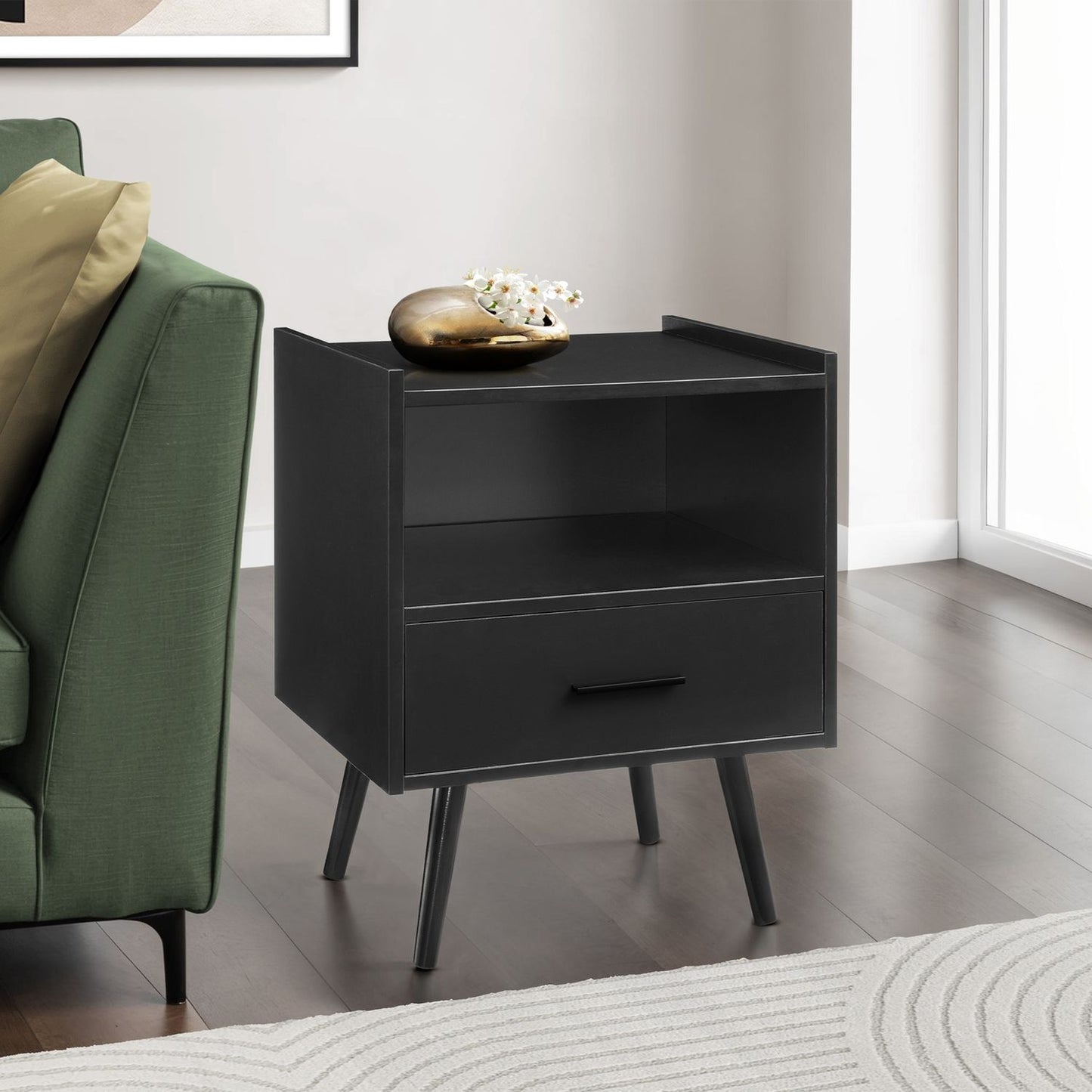 Modern Accent Table With Storage Drawer