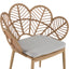 Kirk - Outdoor Wicker Peacock Shape Papasan Style Chair, Teak Finished Leg (Set of 2) - Beige / Light Brown / Light Teak