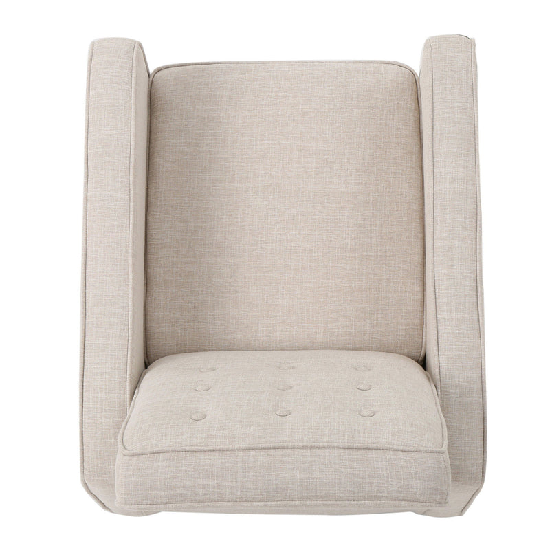Mid-Century Modern Recliner With Button Tufted Waffle Stitch