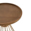 Hollow - Edge Retro Art Pine Side Table With Antique And Natural Color, Iron And Pine Construction - Antique Gold / Natural