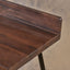 Outdoor Bar Stool With Low Backrests And Wood Seats (Set of 2) - Dark Brown / Black