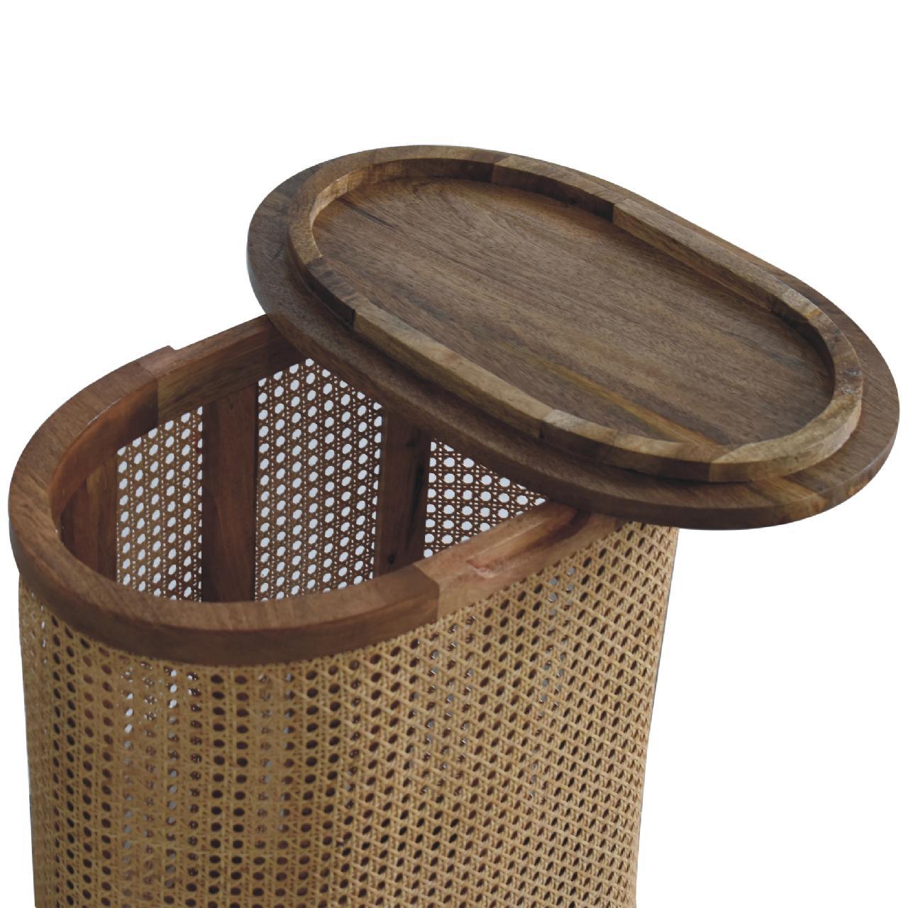 Larissa - Lid Up, Storage Stool - Oak