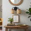 Quell - Double Light Vanity With Natural Shade Wall Lamp - Black / Rattan