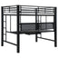 Ranier - Full Workstation Loft Bed, Full Length Desk, Safety Rails And Storage Shelves - Black