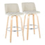 Toriano - Contemporary, Fixed Height Barstool Swivel & Round Footrest (Set of 2)