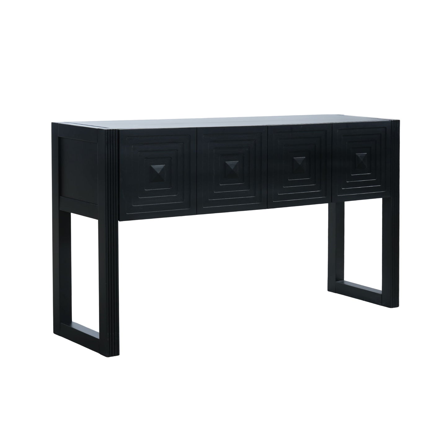 Geometric Carved Console Table With 3 Soft Close Drawers