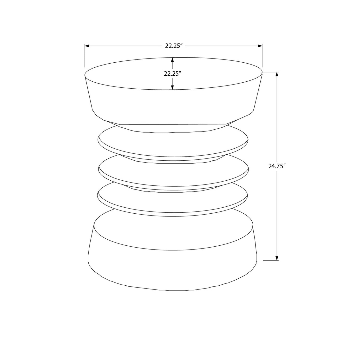 Contemporary Round Accent Table Indoor / Outdoor
