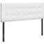 Queen Size Headboard Only Upholstered Leather Look - White