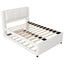 Upholstery Platform Bed With Trundle, Trundle Can Be Flat Or Erected