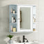 Bathroom Wall Storage Cabinet With Mirror And Adjustable Shelf, 6 Open Shelves