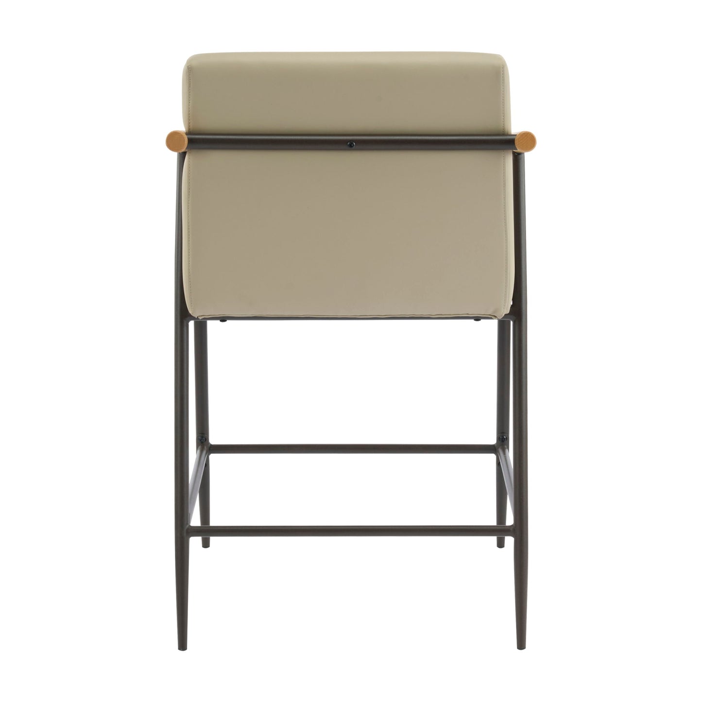 Counter Stool Set With Espresso Metal Frame - Khaki