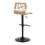 Folia - Mid Century Modern Adjustable Barstool With Swivel With Rounded T Footrest (Set of 2)