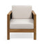 Outdoor 4 Seater Acacia Wood Chat Set With Wicker Accents And Cushions - Teak / Mixed Brown / Beige