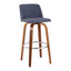 Toriano - Mid Century Modern Fixed Height, Barstool With Swivel With Round Footrest (Set of 2)