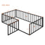 Metal Floor Bed Frame With Fence And Door
