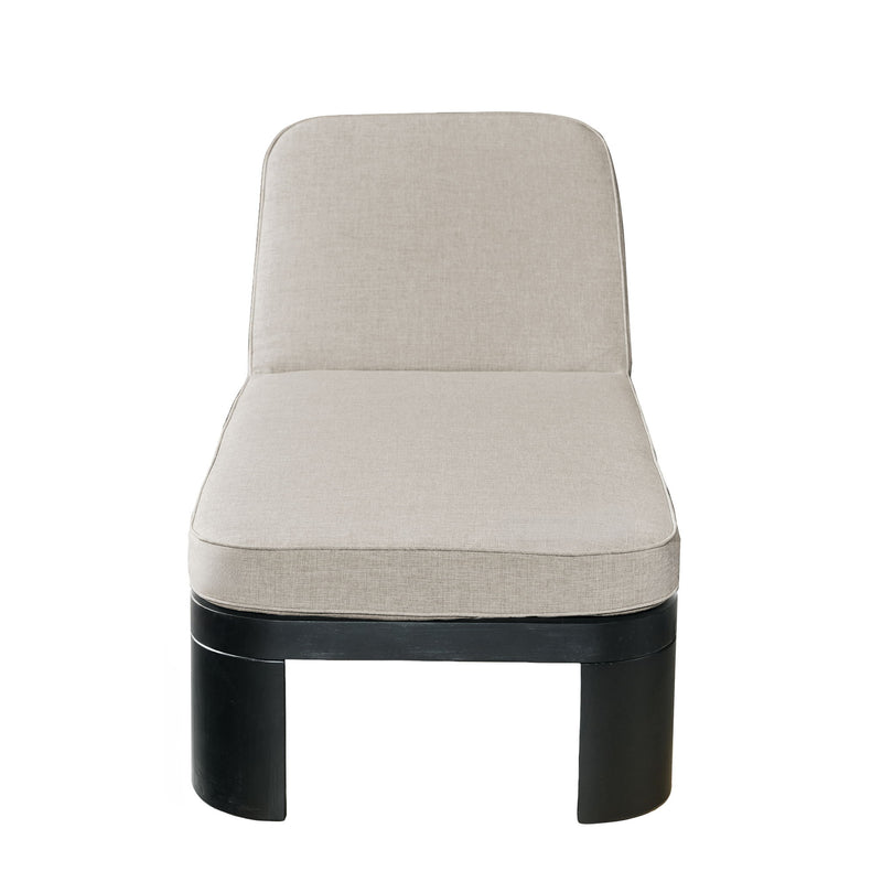Outdoor Chaise Lounge With Cushion, 5 Position Adjustable Backrest