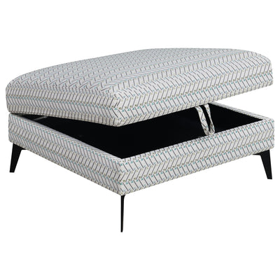 Harrison - Upholstered Storage Ottoman - Gray / Black