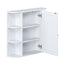 Bathroom Wall Storage Cabinet With Mirror And Adjustable Shelf, 6 Open Shelves