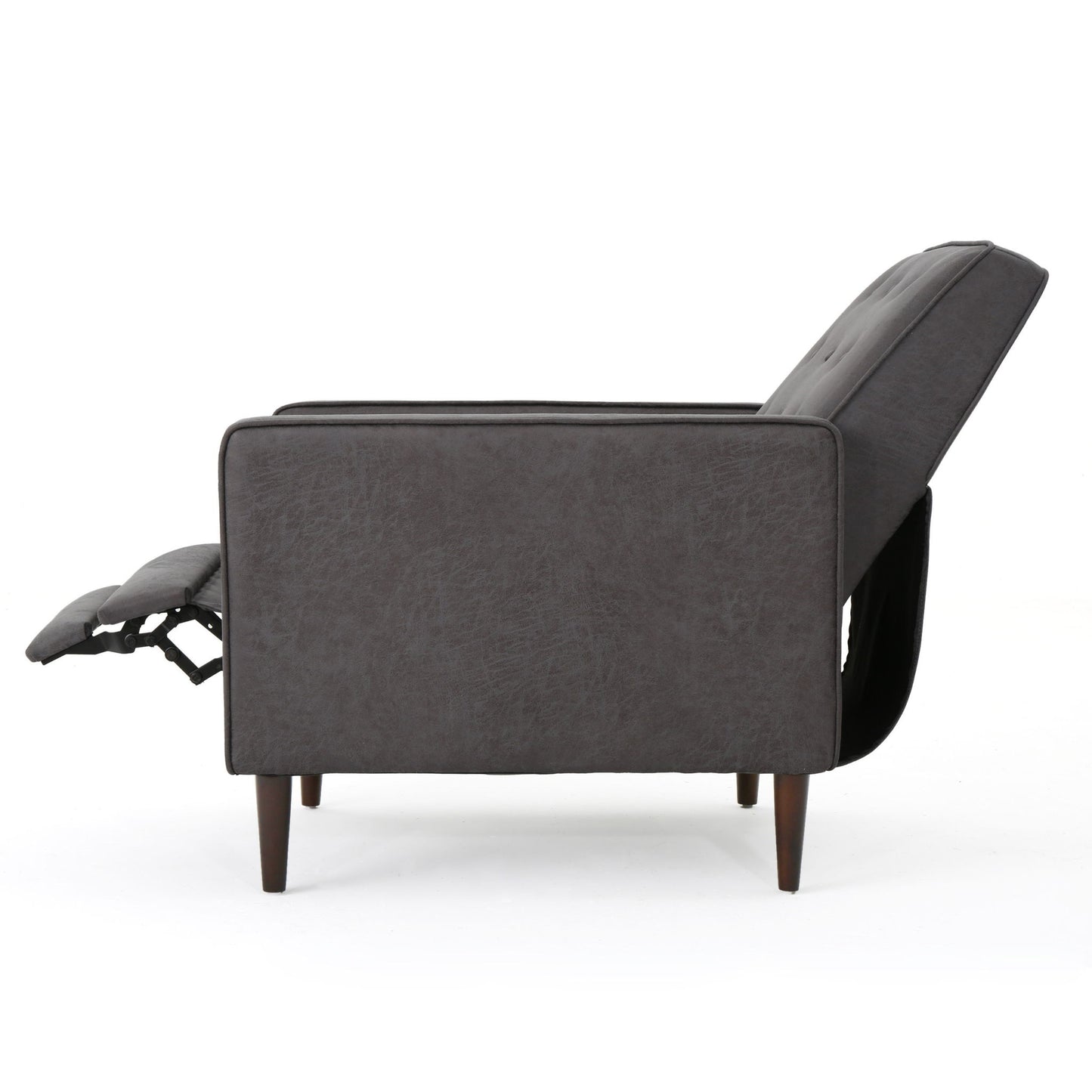 Macedonia - Button Tufted Fabric Recliner - Slate