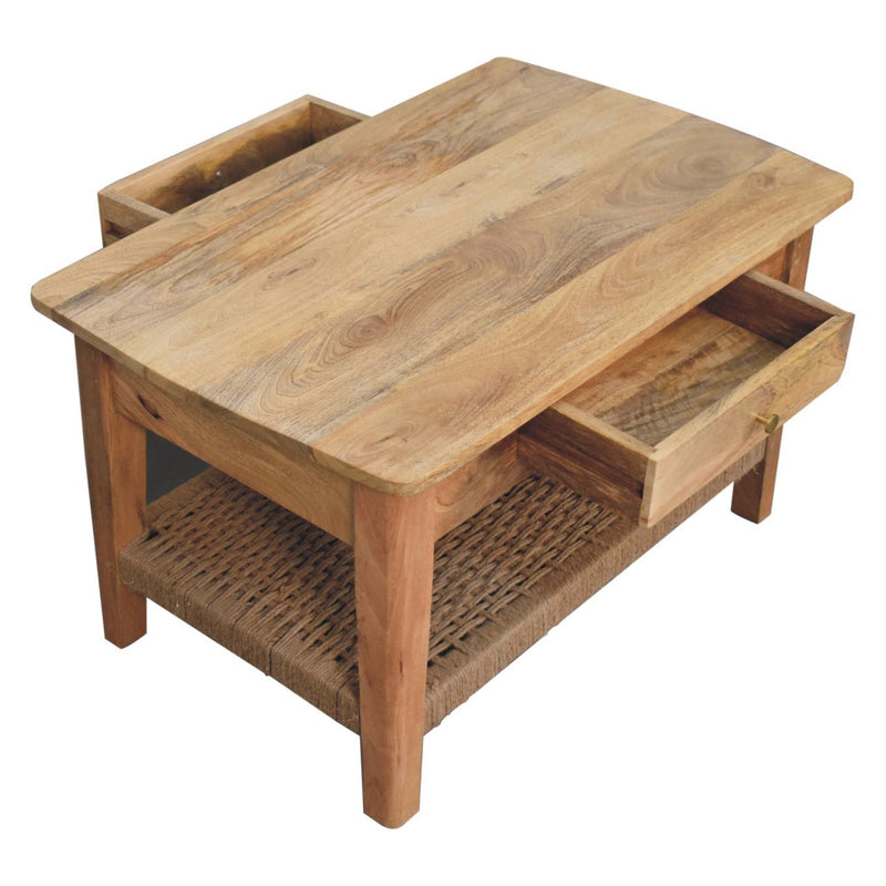 Rope 1 Drawer Coffee Table - Oak