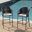 Outdoor 31" Rattan Barstools With Waterproof Cushions (Set of 2) - Multi Brown