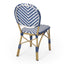 Outdoor Rattan And Aluminum French Armless Bistro Chairs Set - Navy Blue