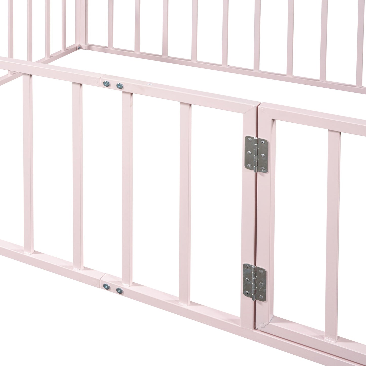 Metal Floor Bed Frame With Fence And Door
