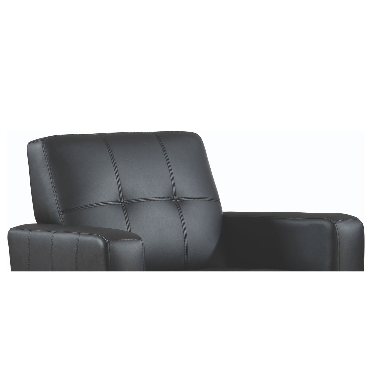 Track Arm Accent Chair With Tufted Upholstery - Black