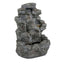 Concrete Rock Waterfall Fountain With LED Lights, Outdoor Garden Decor