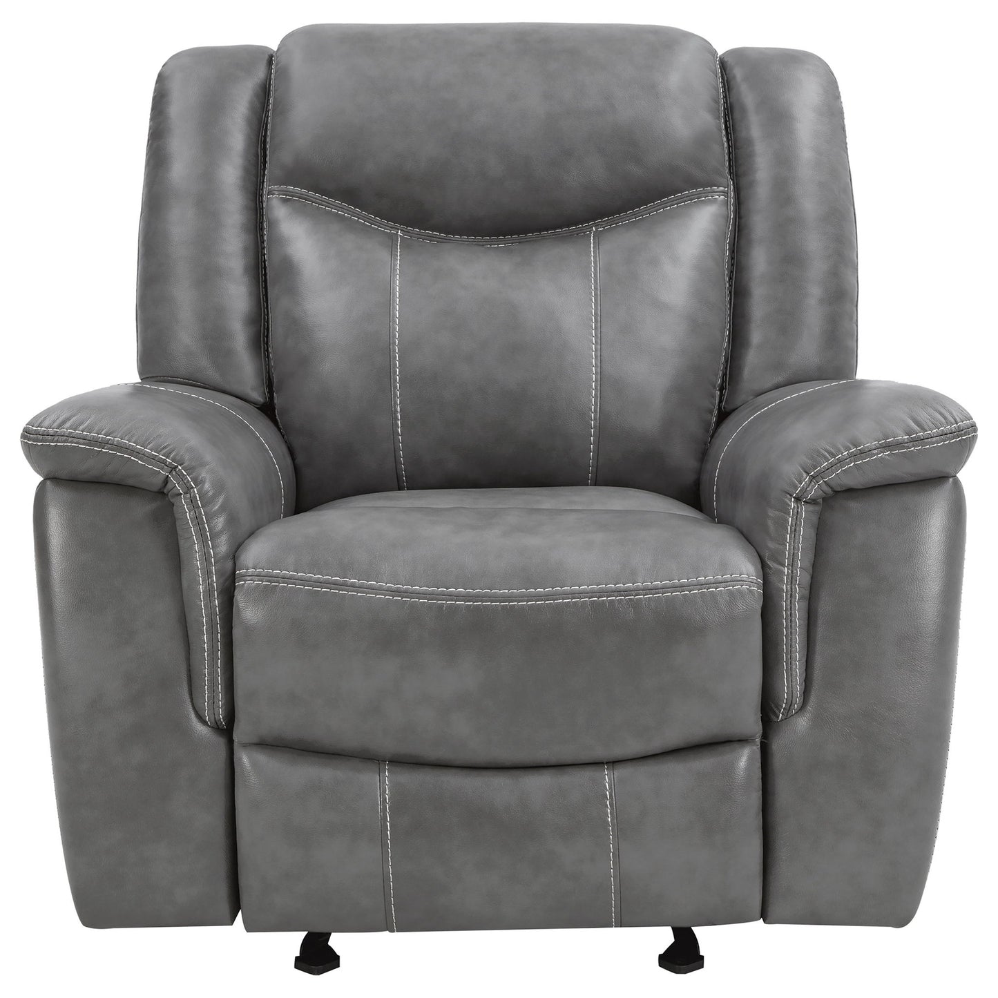 Encino - Upholstered Padded Arm Glider Recliner - Gray
