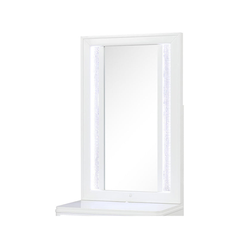 Abigale - Nightstand With Mirror Top, LED Lighting (Includes Mirror And Nightstand) - White