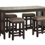 Drop Leaf Table & 4 Stools - Dark Brown