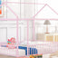 Metal Bed House Bed Frame With Fence